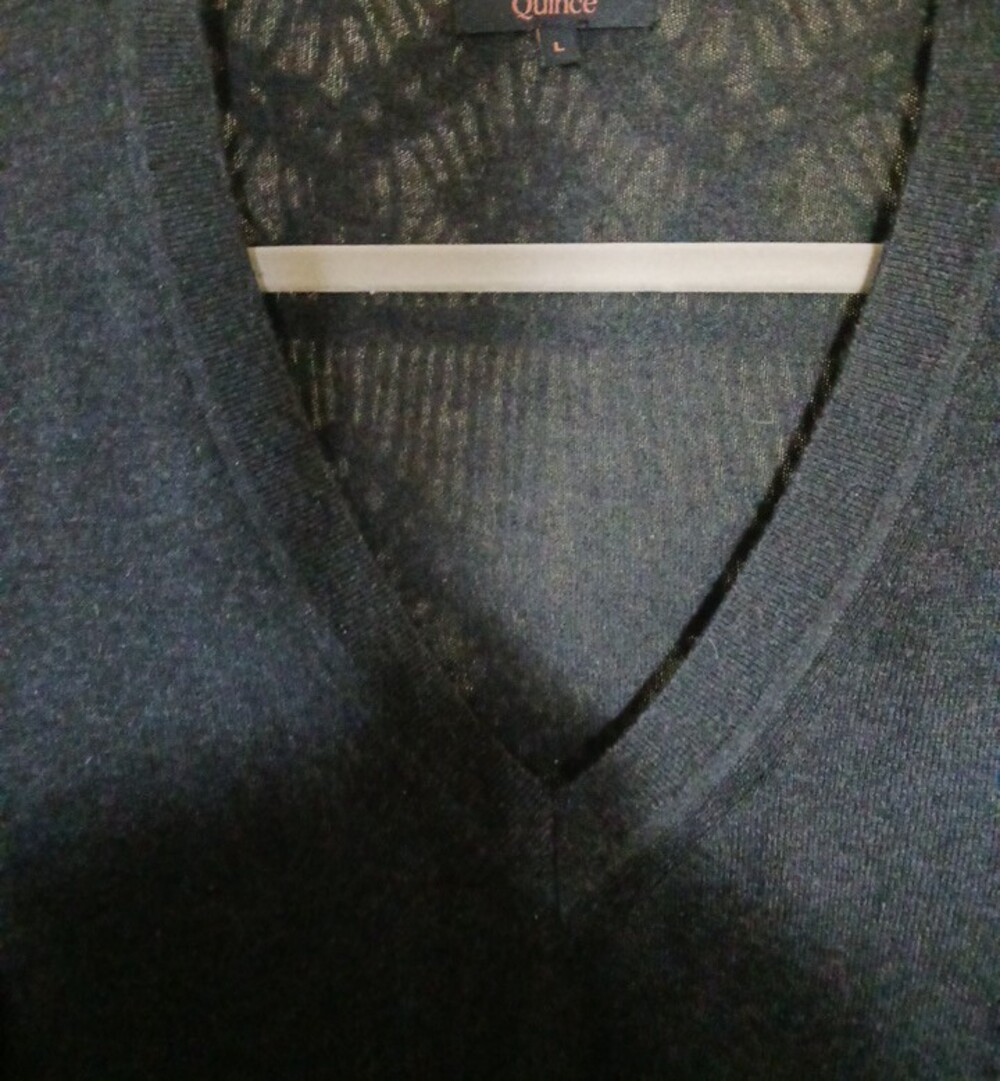Quince Women's V-Neck Sweater - Charcoal Gray - Picture 2 of 3